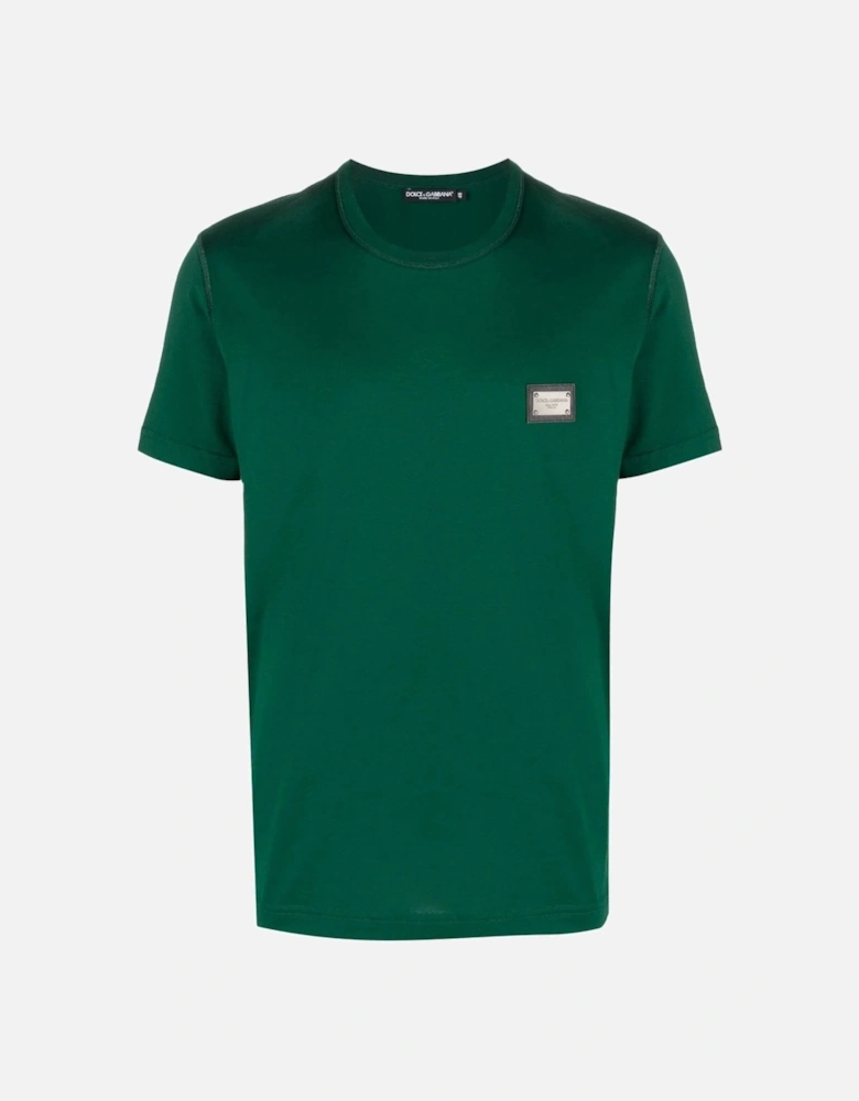 Cotton Plaque T-shirt Green