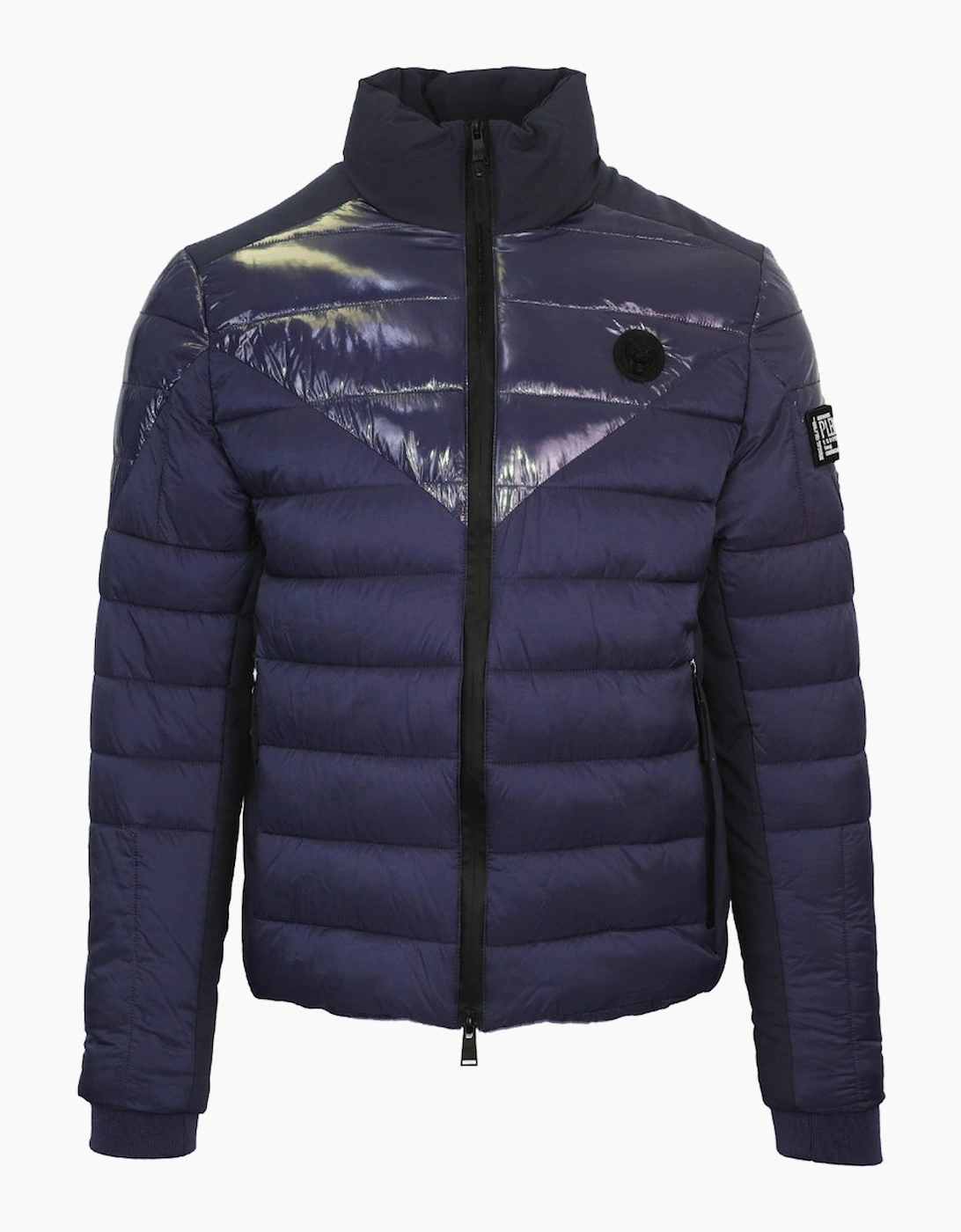 Men's Plein Sport Plain Quilted Navy Blue Jacket - Size: 38/Regular