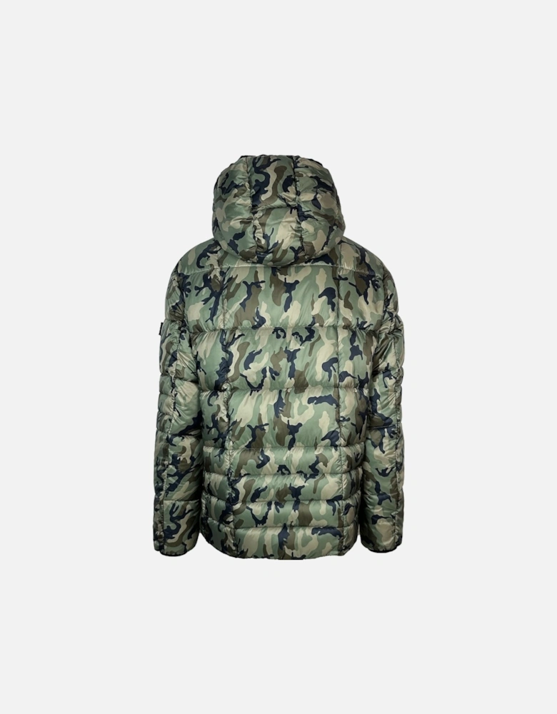 Plein Sport Small Circle Logo Quilted Camo Green Jacket