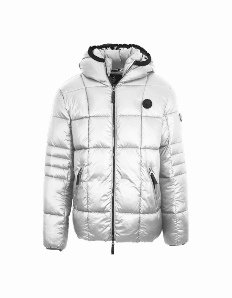 Plein Sport Small Circle Logo Quilted White Jacket