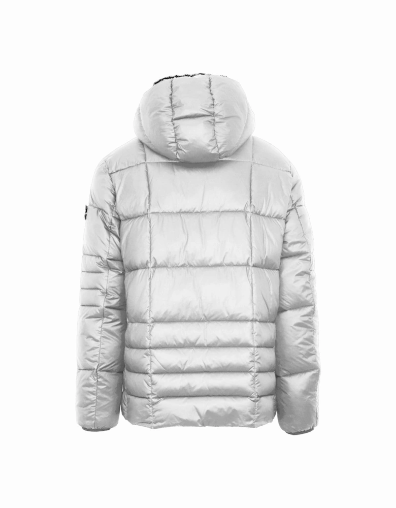 Plein Sport Small Circle Logo Quilted White Jacket
