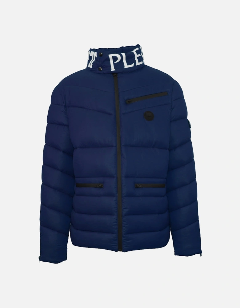 Plein Sport Padded Bold Logo Navy Blue Jacket