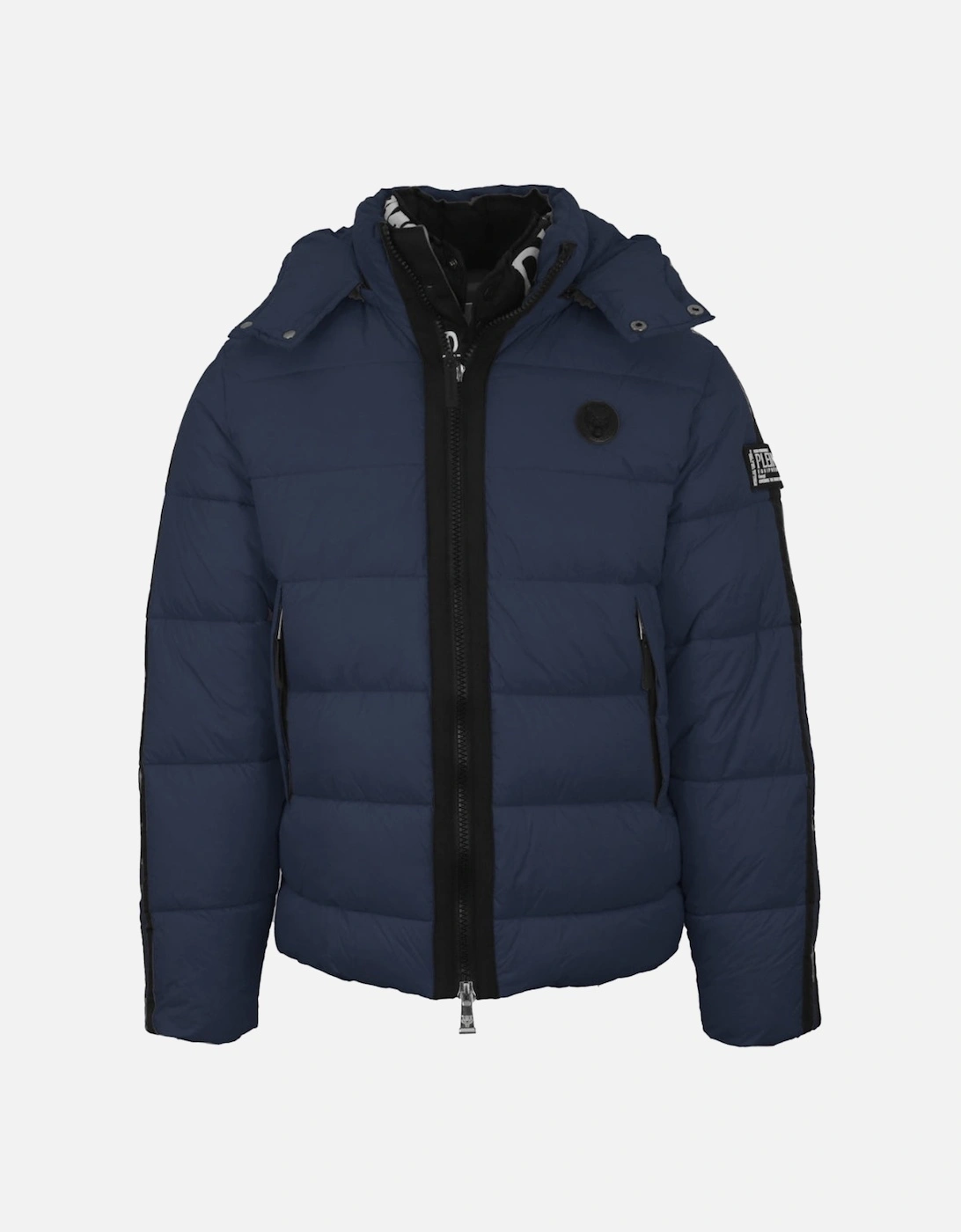 Plein Sport Padded Small Circular Logo Navy Blue Jacket, 3 of 2