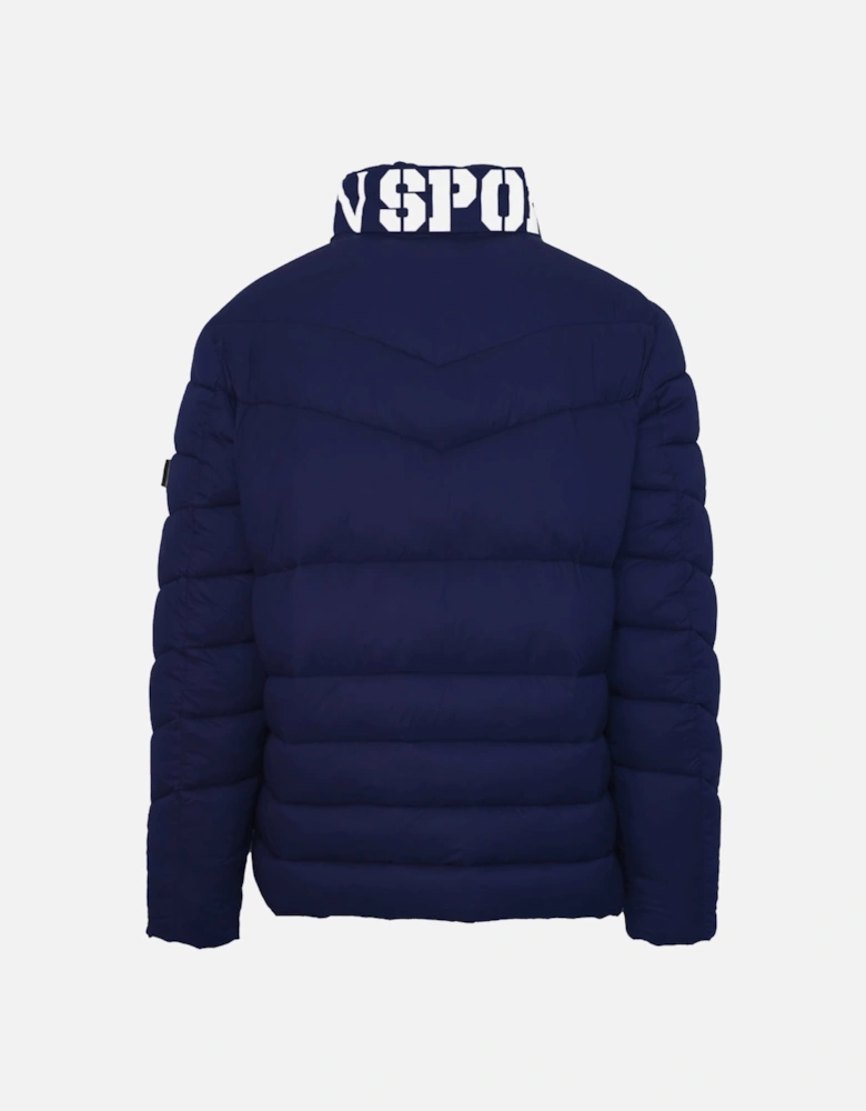 Plein Sport Padded Bold Logo Navy Blue Jacket