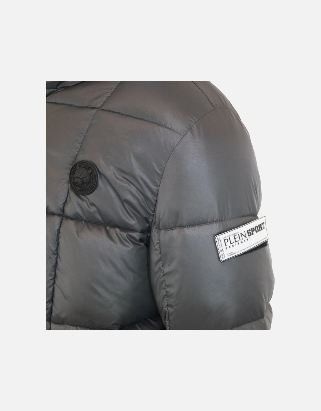 Plein Sport Small Circle Logo Quilted Black Jacket