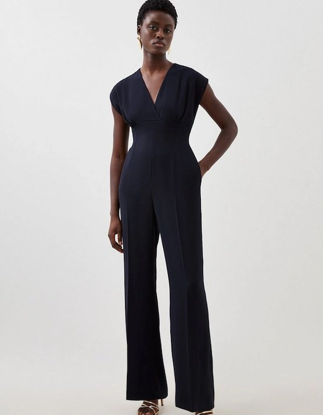 Petite Fluid Tailored Wide Leg Jumpsuit, 5 of 4