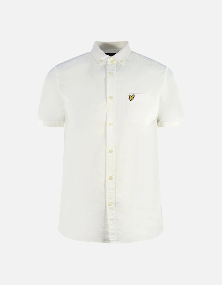 Lyle & Scott White Short Sleeved Casual Oxford Shirt