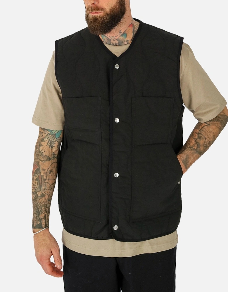 Peter Waxed Nylon Black Gilet