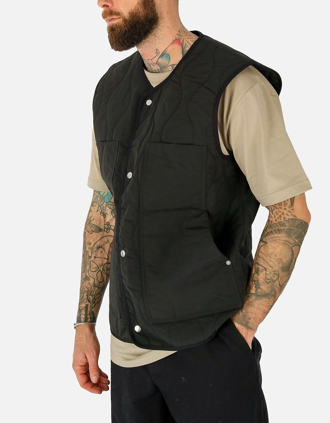 Peter Waxed Nylon Black Gilet