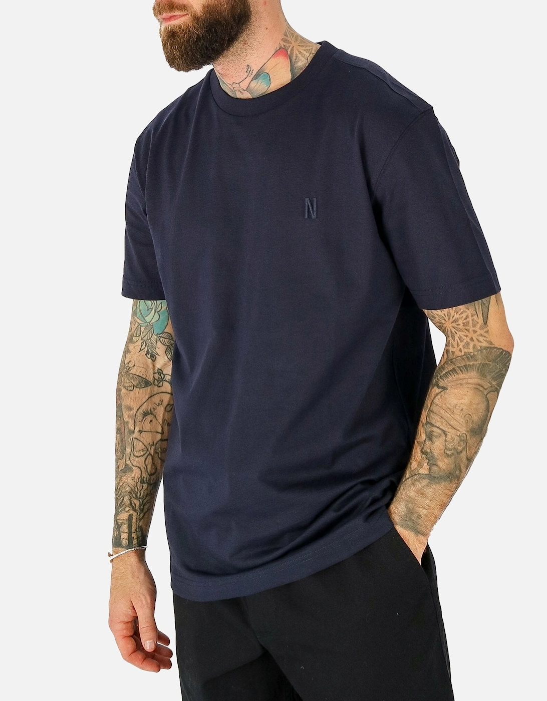 Johannes Embroidered N Navy Tee, 5 of 4