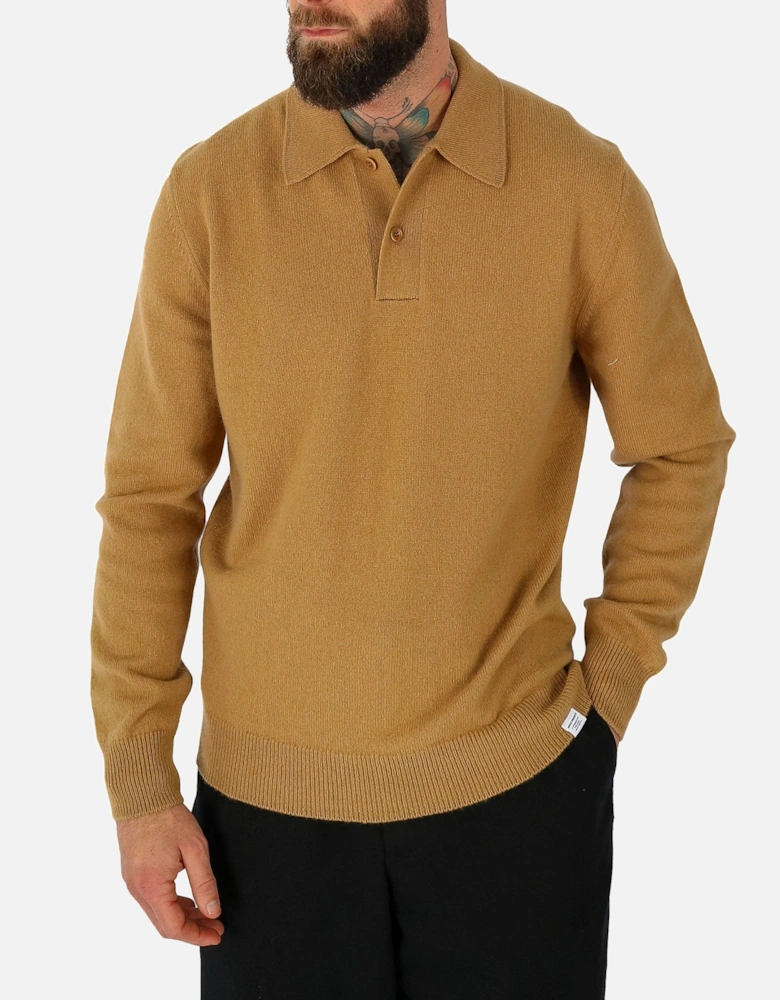 Marco Merino Polo Camel Knitted Jumper