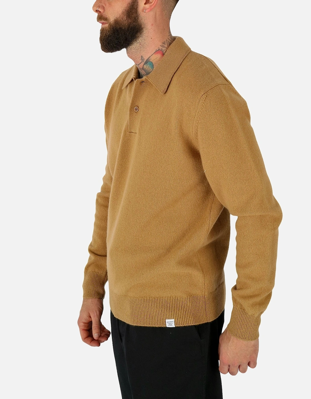 Marco Merino Polo Camel Knitted Jumper