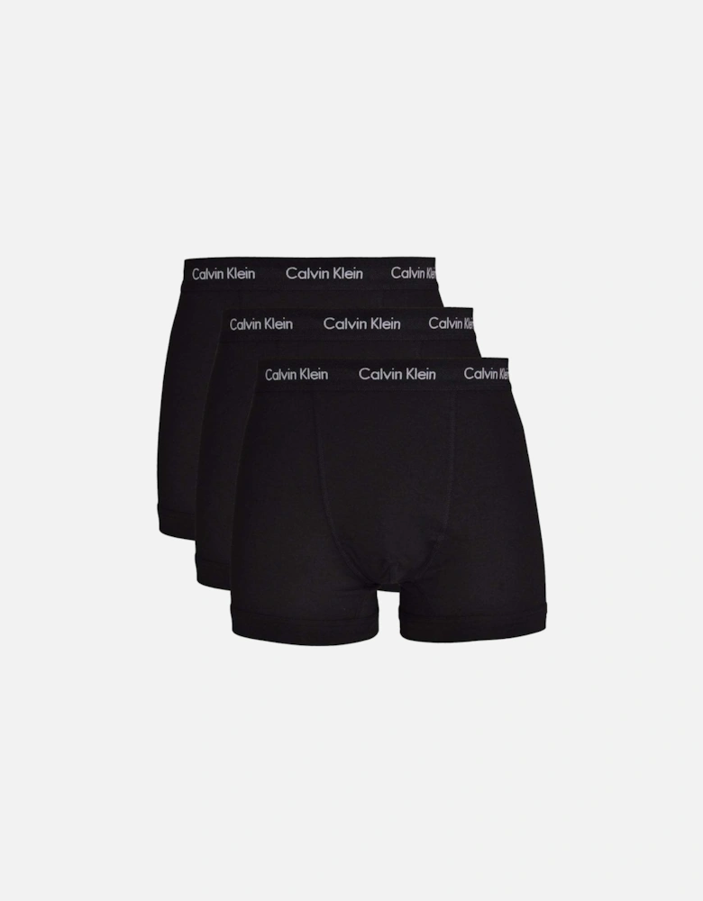 3 Pack Cotton Stretch Classic Fit Trunks in Black