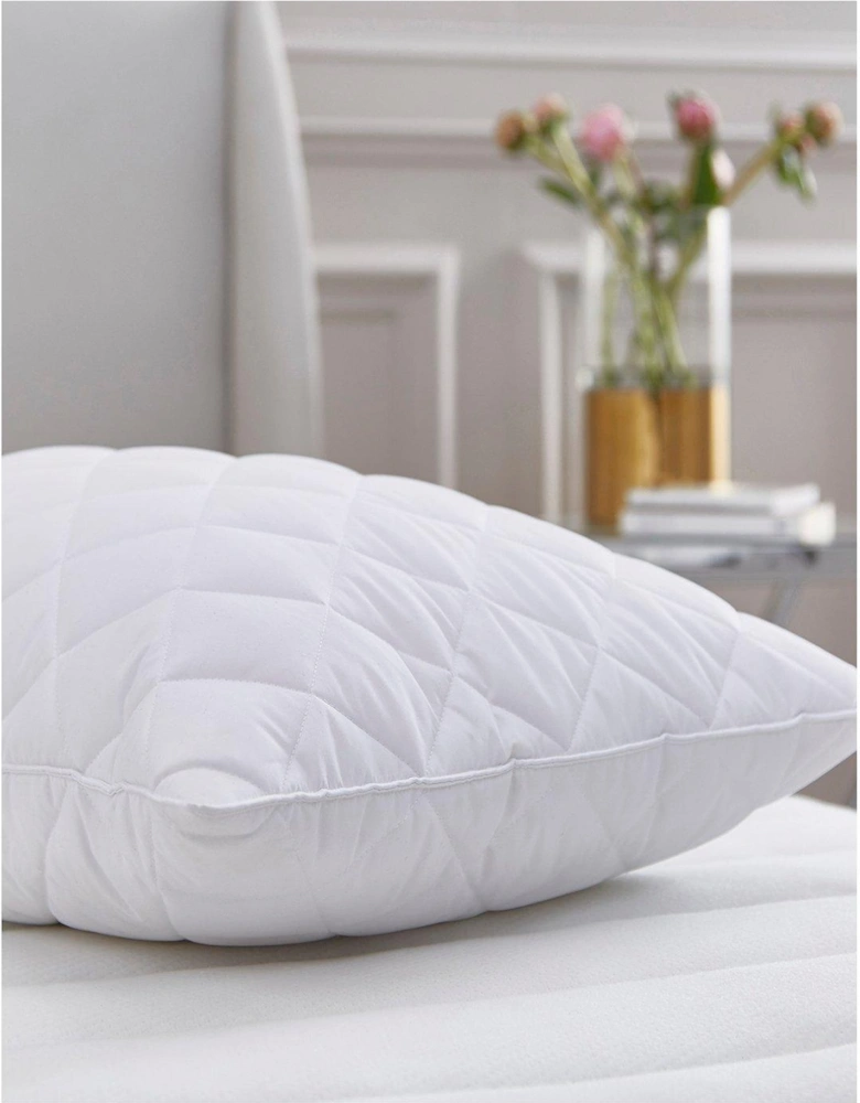 Luxury Quilted Duck Feather Pillow - White