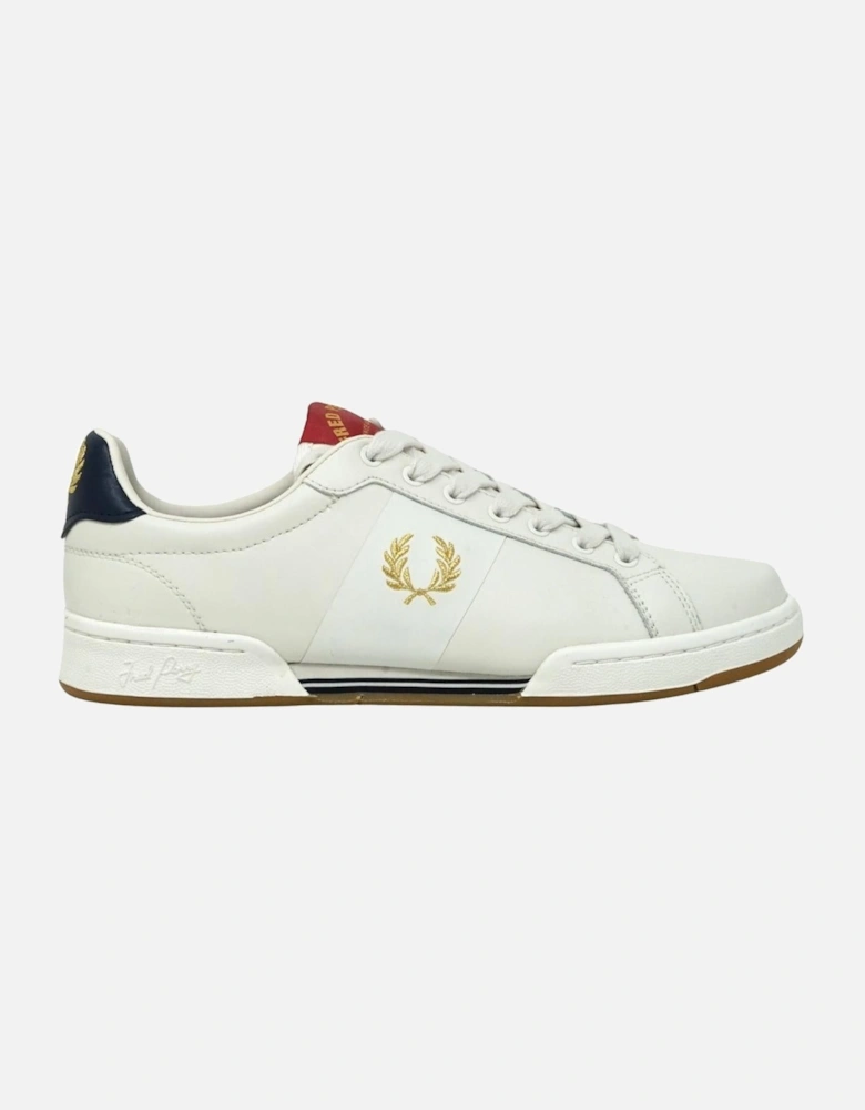 B1258 162 White Leather Trainers