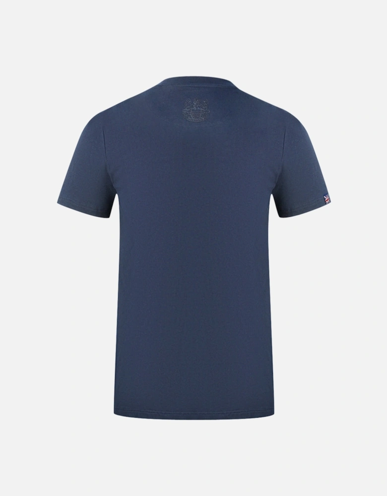Brand Embossed Logo Navy Blue T-Shirt