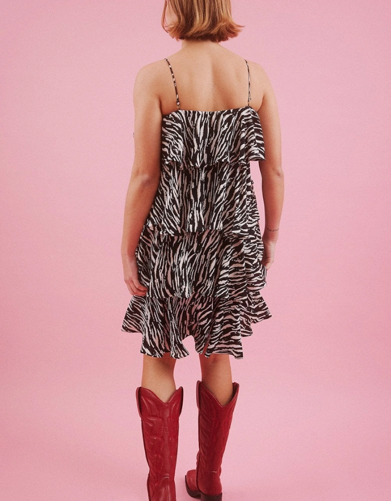 Zebra Print Tiered Rara Dress