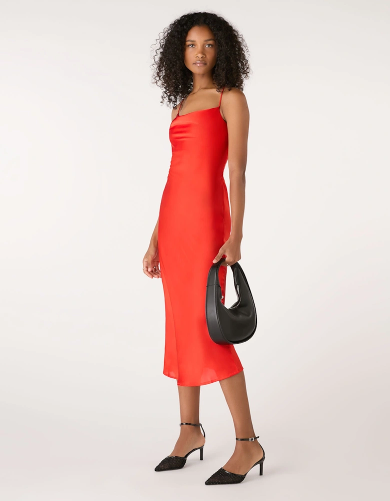 Riviera Midi Dress in Red