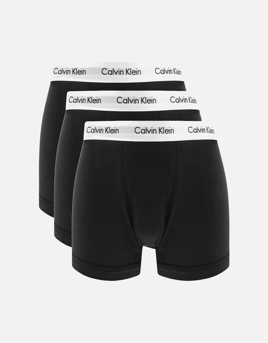 3 Pack White Band Trunks Underwear in Black, 2 of 1
