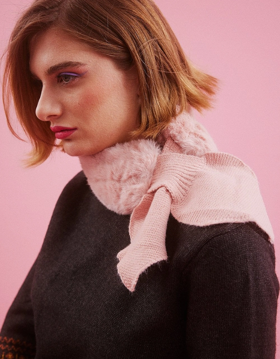 Pink Faux Fur Scarf, 3 of 2