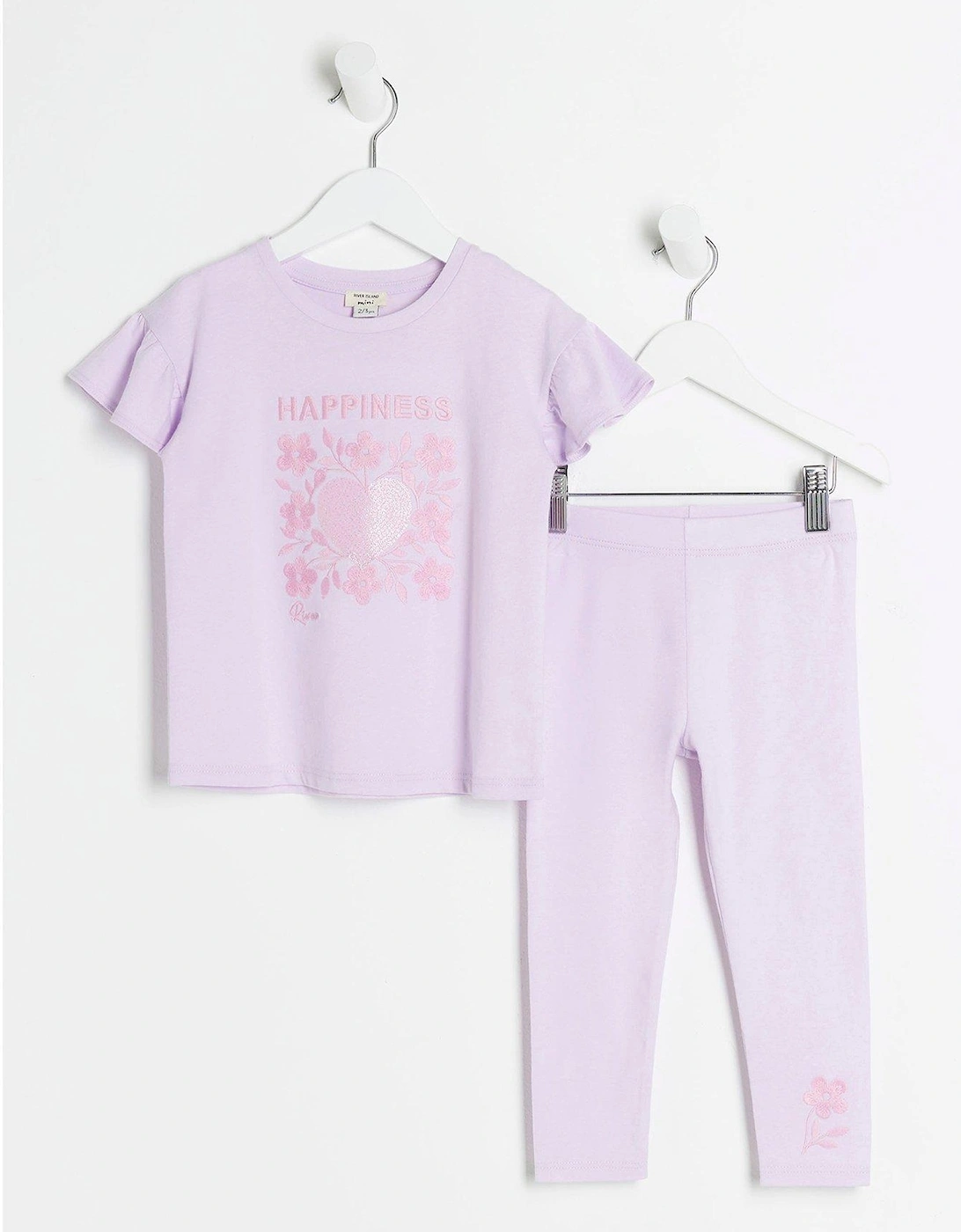 Mini Mini Girl Purple Happiness T-Shirt Set - Purple, 3 of 2
