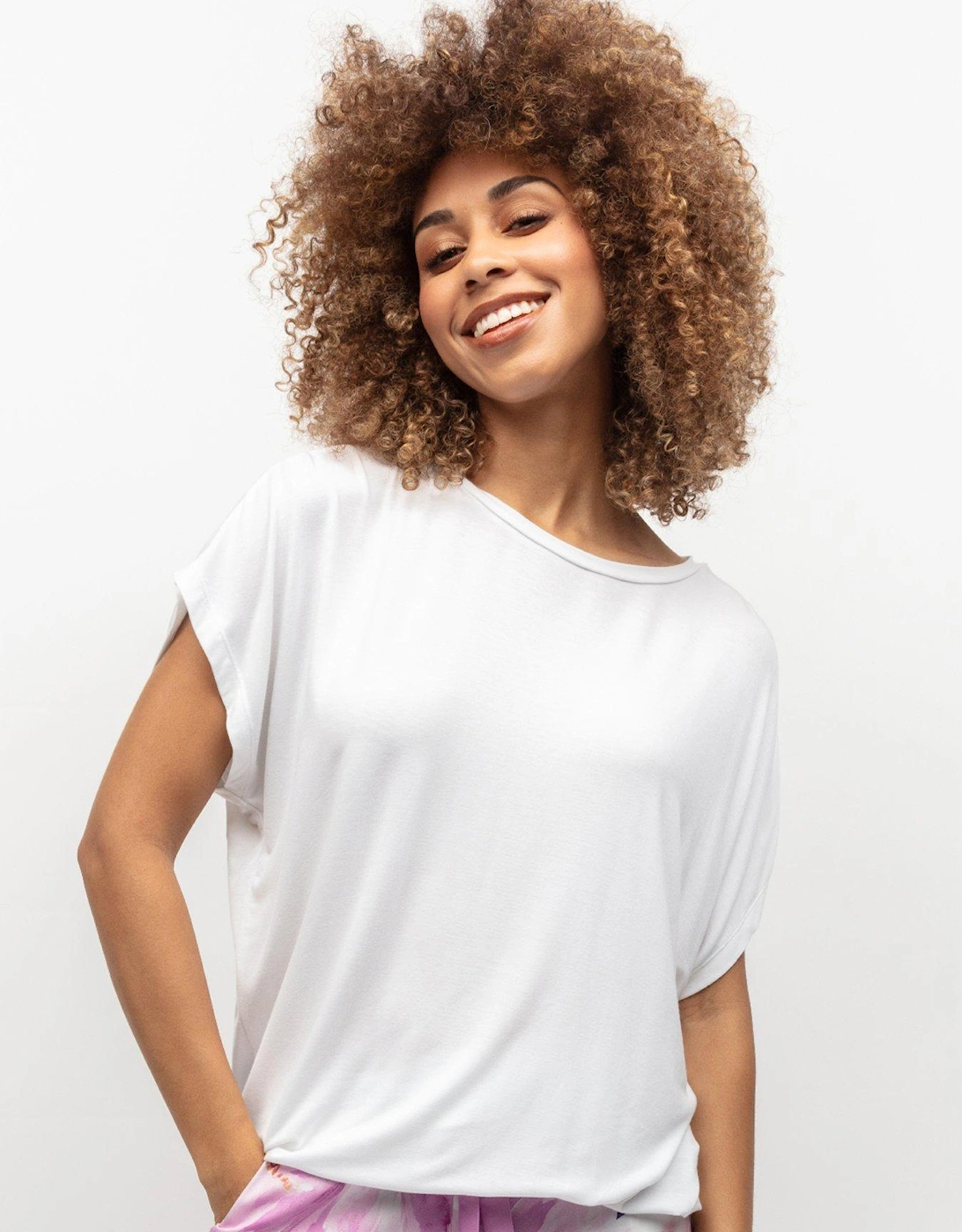 White Jersey Slouch Pyjama Top, 2 of 1
