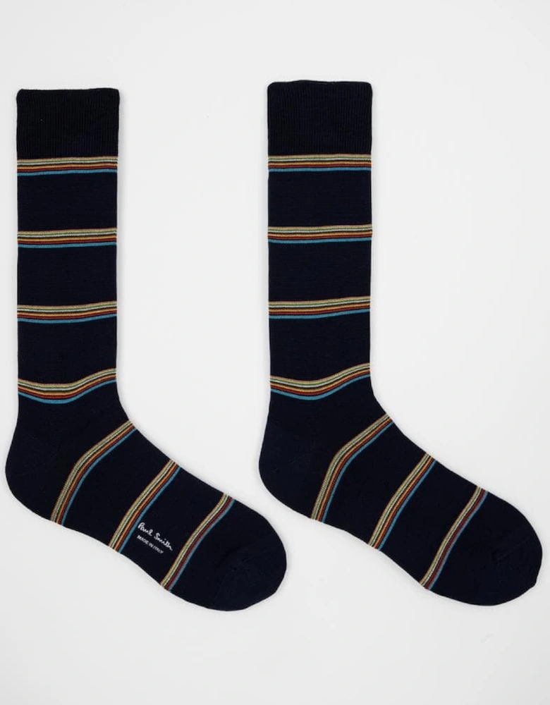 Mens Multi Signature Stripe Socks
