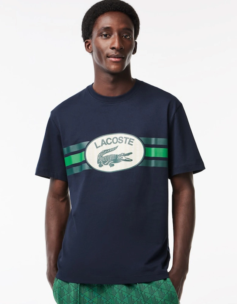 Men's Monogram Print Regular Fit Cotton T-Shirt