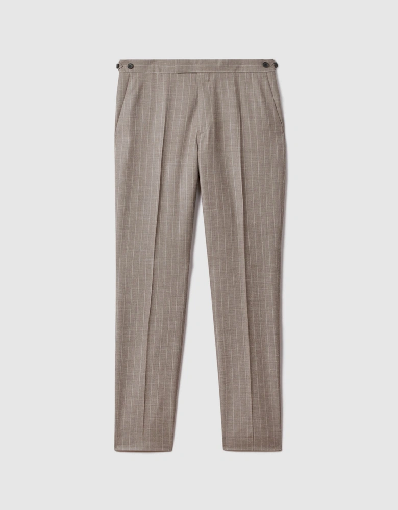 Slim Fit Wool-Silk-Linen Trousers