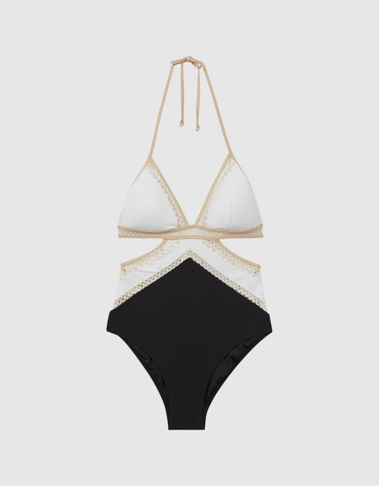 Lattice Halterneck Swimsuit