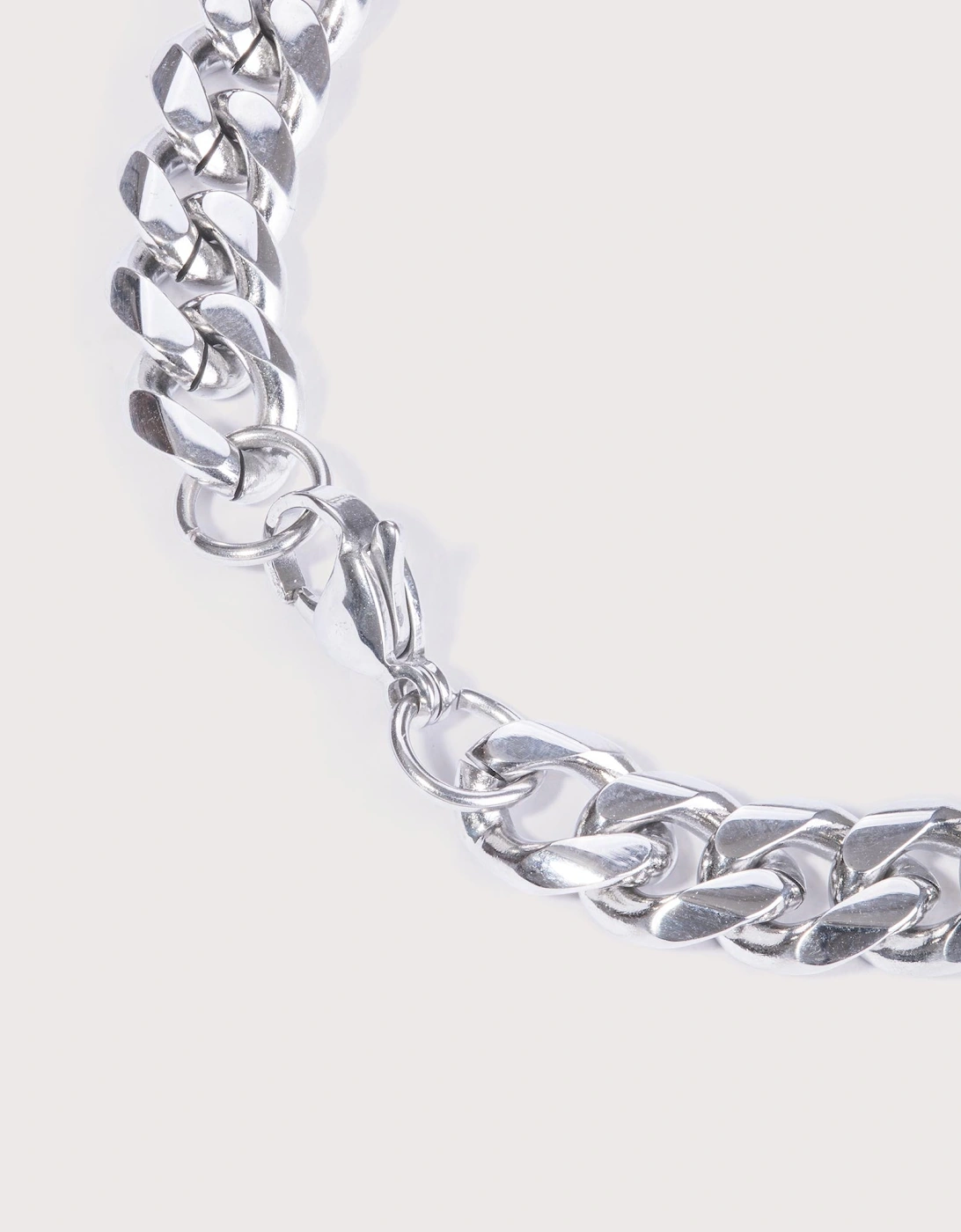 8mm Silver Stainless Steel Cuban Bracelet 21.5cm