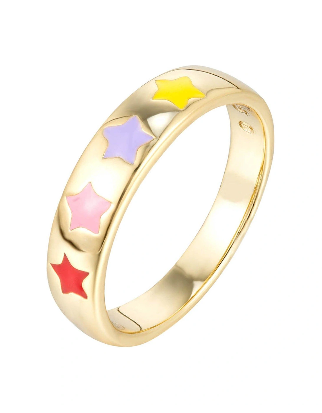 18ct Gold Plated Sterling Silver Enamel Star Ring, 2 of 1