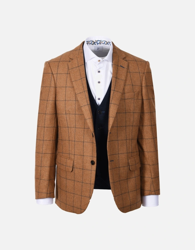 Jacket And Waitcoat Camel Check