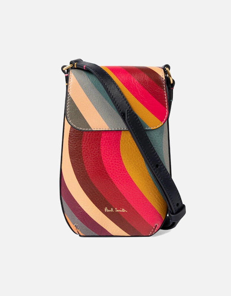 Swirl Leather Crossbody Phone Bag