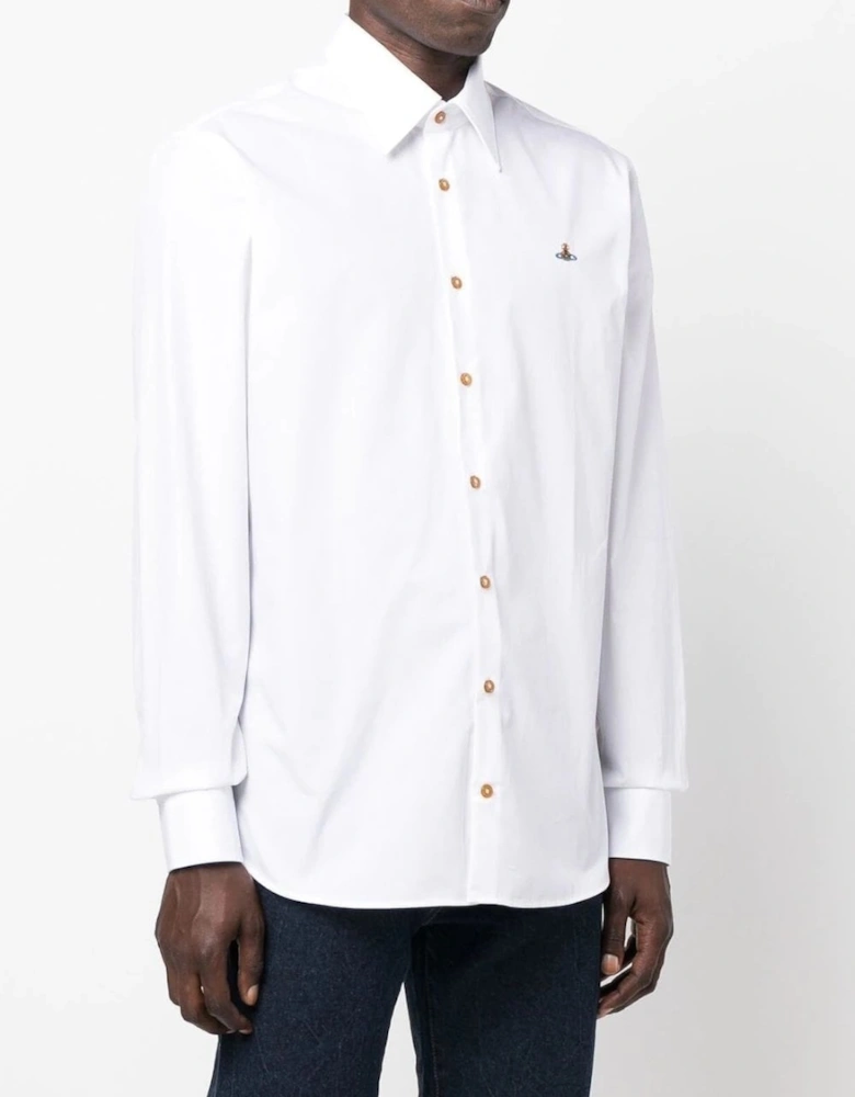 Slim Fit Cotton Ghost Shirt White