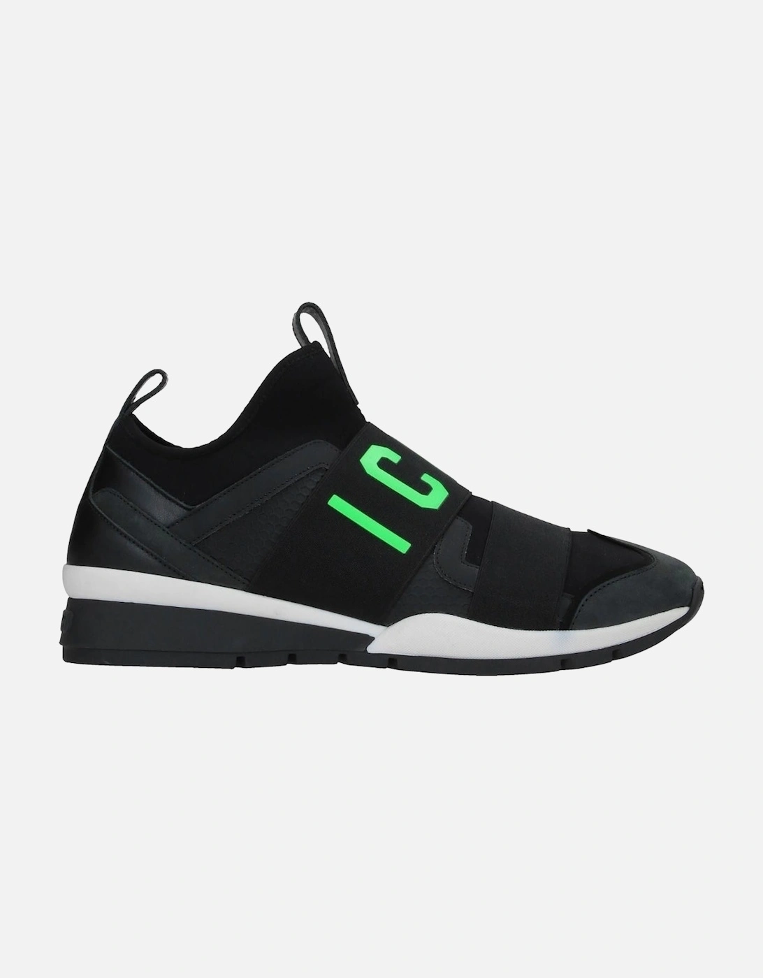 Green ICON Logo Strap Black Sneakers, 4 of 3
