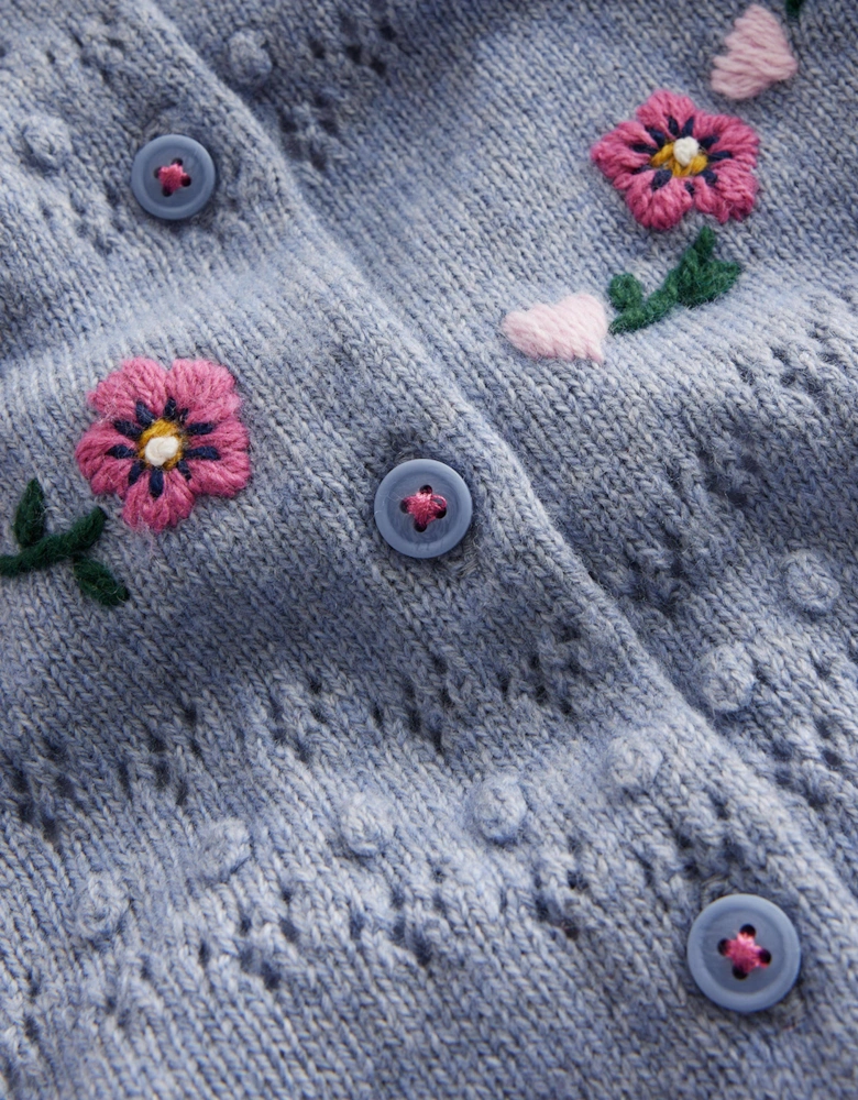 Embroidered Frill Cardigan