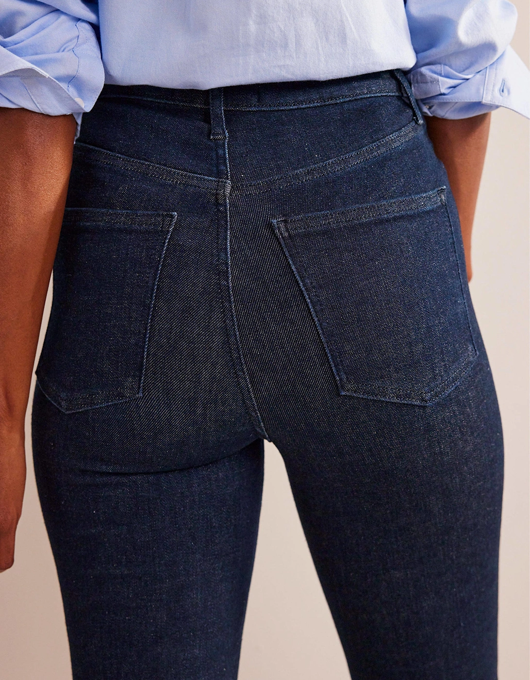 Button Detail Straight Jeans