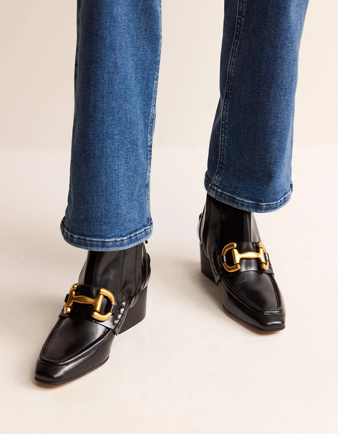 Snaffle-Trim Ankle Boots