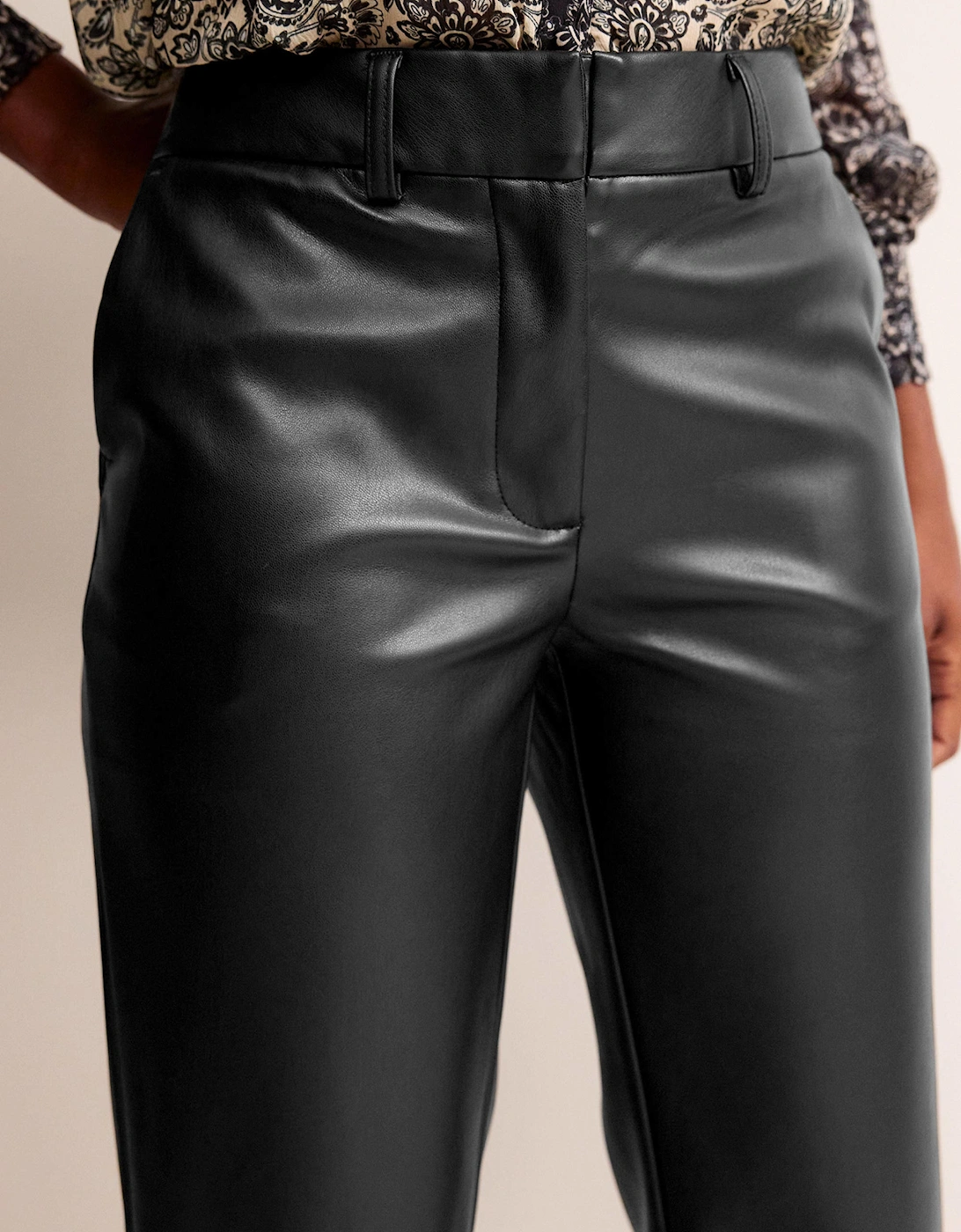 Tapered Faux-Leather Trousers