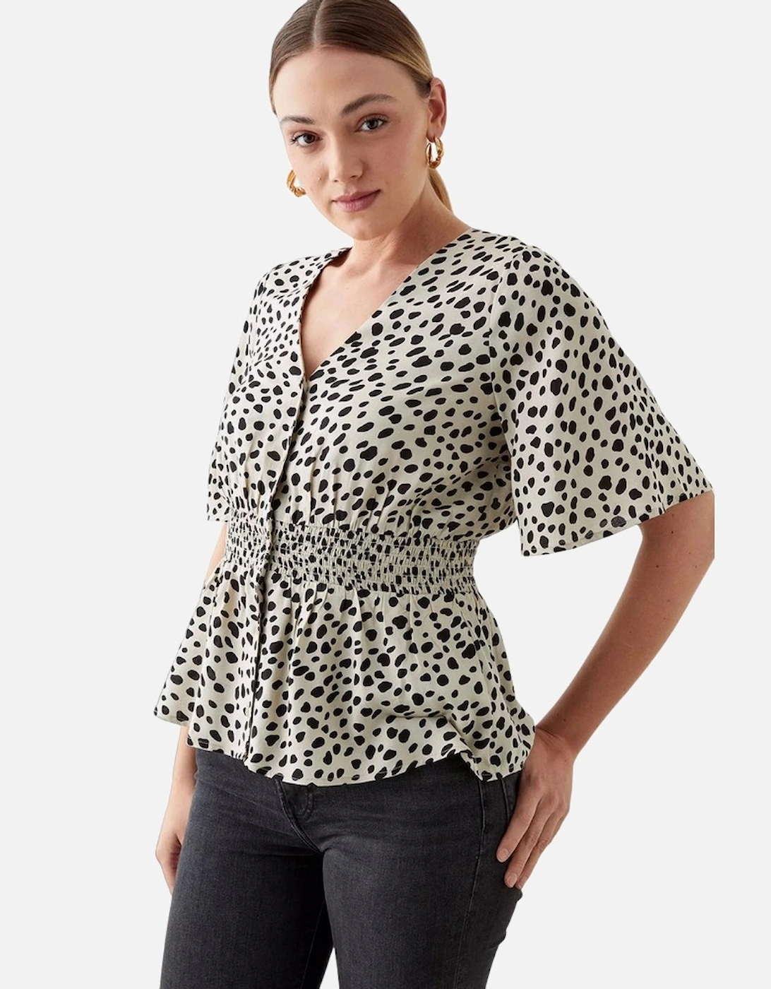 Womens/Ladies Animal Print Button-Down Blouse, 4 of 3