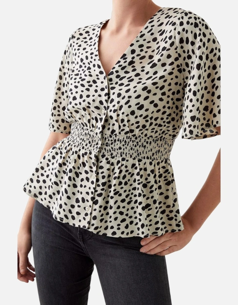 Womens/Ladies Animal Print Button-Down Blouse