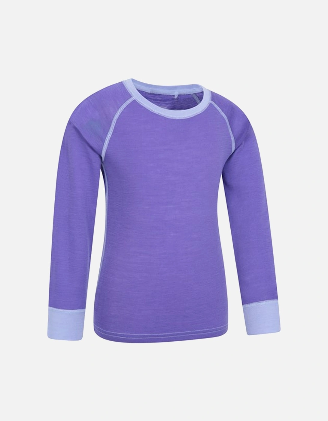 Childrens/Kids Merino II Contrast Round Neck Base Layer Top