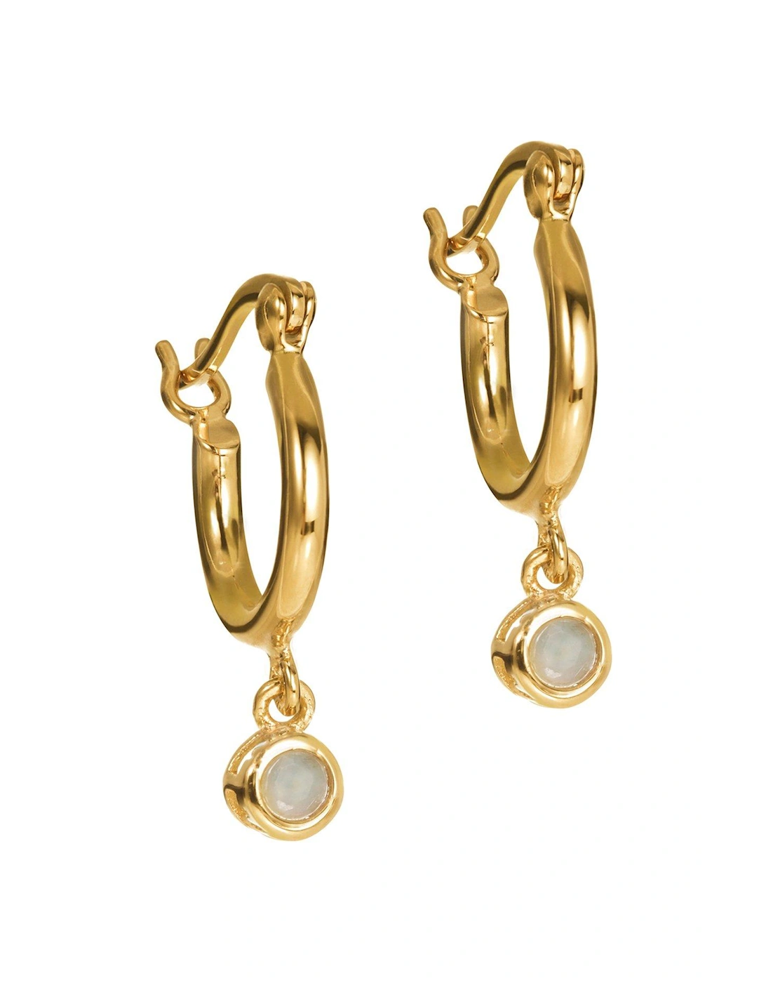 Gold Plated Amazonite Crystal Hoop Earrings, 2 of 1