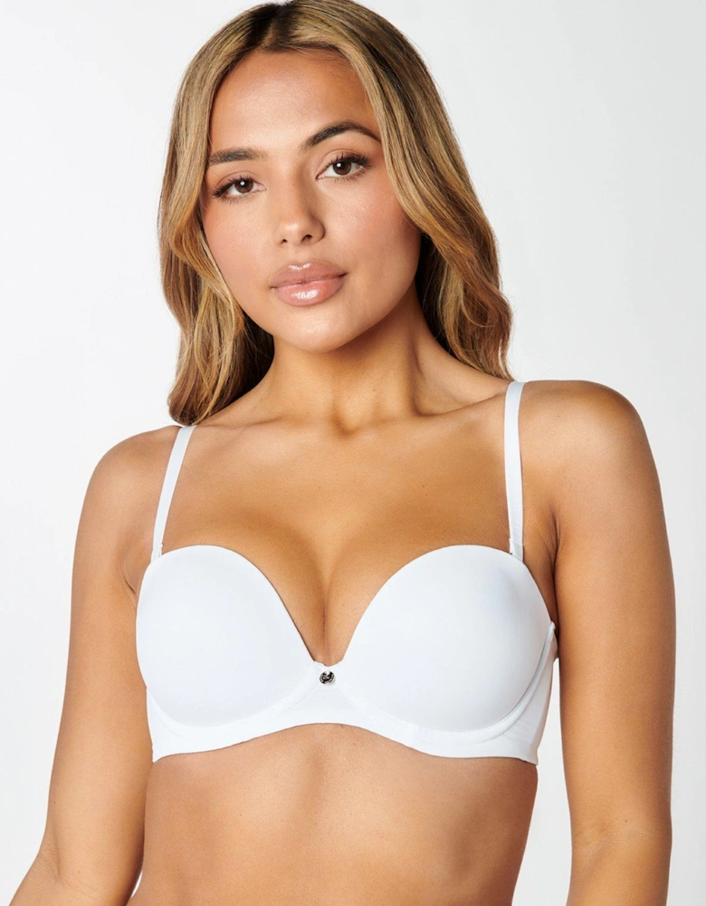 -PLUNGE STRAPLESS BRA - White