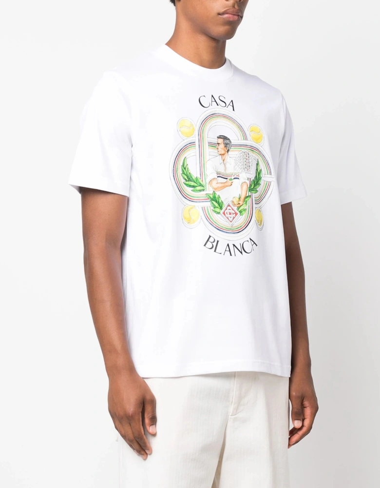 Le Joueur Print T-Shirt in White