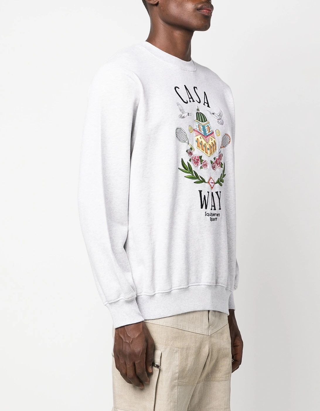 Casa way Embroidered Sweatshirt in Grey