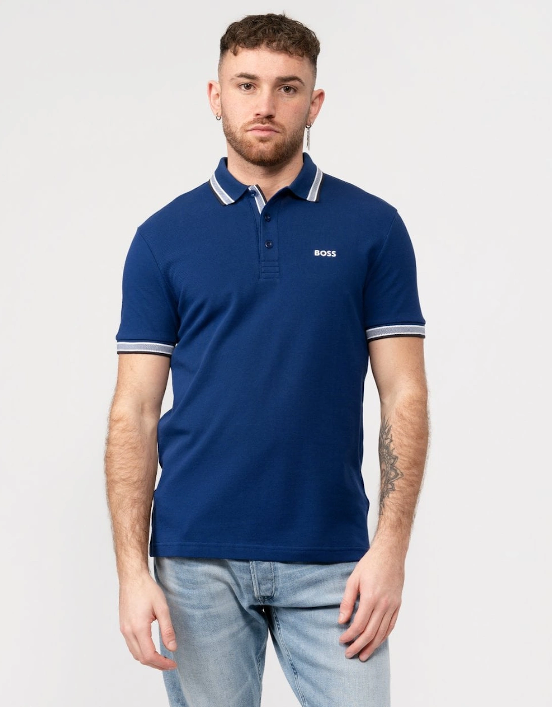 BOSS Green Paddy Mens Organic Cotton Polo With Contrast Logo Details, 5 of 4