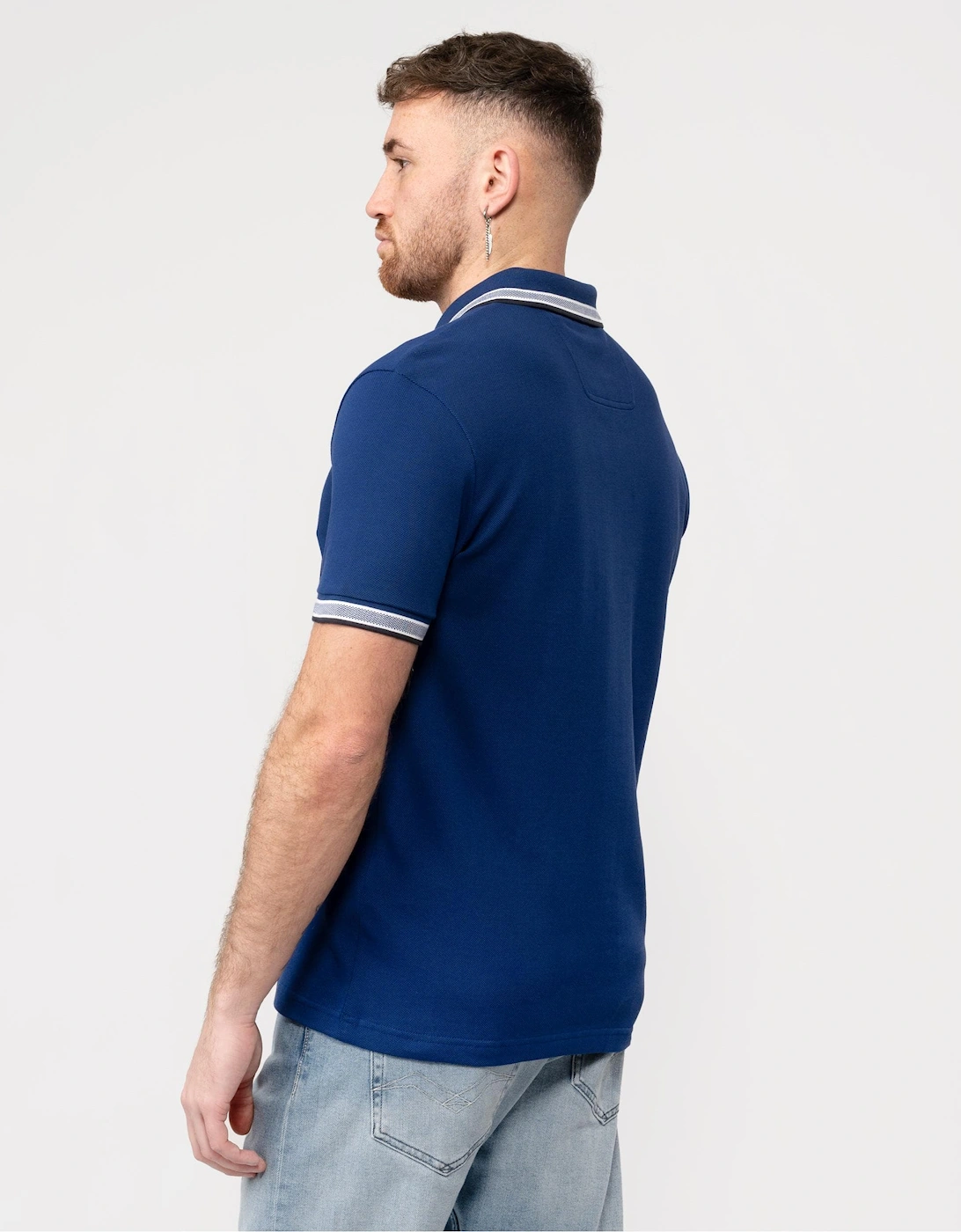 BOSS Green Paddy Mens Organic Cotton Polo With Contrast Logo Details