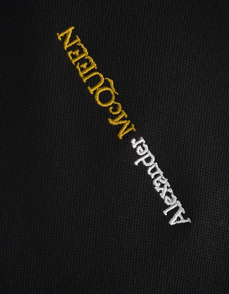 Branded Piquet Polo Shirt Black